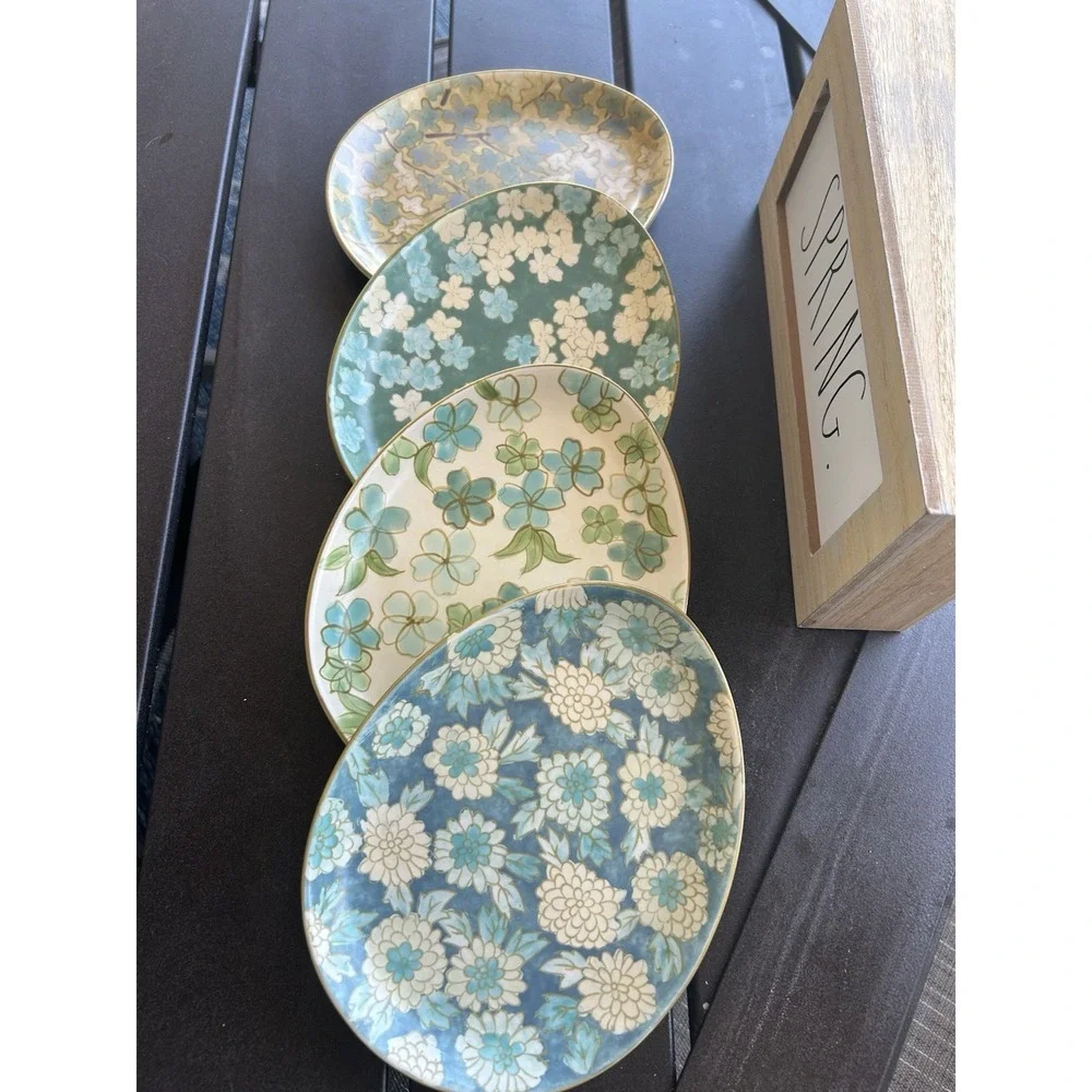Pottery‎ Barn Floral Egg Plates